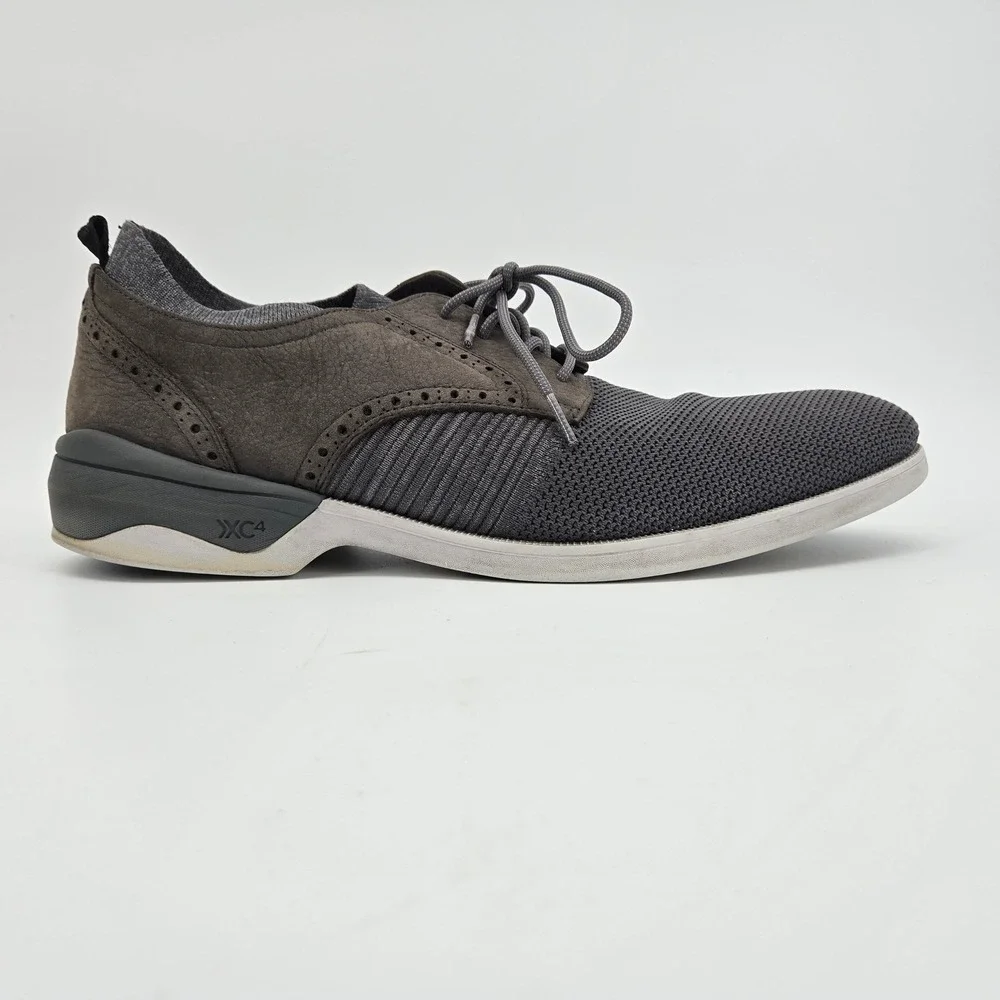Johnston & Murphy XC4 Mens 13 Gray Knit Waterproof Wingtip Oxford Casual Sneaker